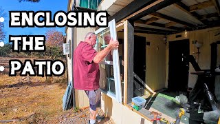 2nd Time EVER Installing WindowsEnclosing Screened PatioDay2 [upl. by Champ]