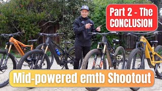 Midpowered Emtb Shootout  Best lightweight electric mountain bikes part 2 of 2 [upl. by Ikin]