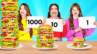 ESCAPING 100 LAYERS OF FOOD CHALLENGE  Amazing Food Hacks by 123 Go [upl. by Fidelio106]