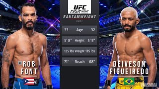 ROB FONT VS DEIVESON FIGUEIREDO FULL FIGHT UFC ON ESPN 52 [upl. by Nauqan]