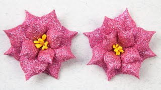 DIY foam flowers idea  Foam sheet craft ideas  Beautiful flowers for decoration foamiranflowers [upl. by Valdes157]