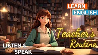 My Daily Routine As a Teacher  Learn English Through Story [upl. by Kilah]