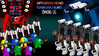 어몽어스 VS SKIBIDI TOILET ELEMENTAL SPEAKER HEAD amp CAMERA HEAD  Funny Among Us Animation [upl. by Dari]