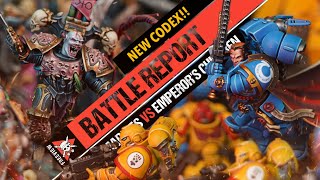 NEW CODEX Space Marines vs Emperors Children 4Player Game  Warhammer 40k Battle Report [upl. by Einattirb876]