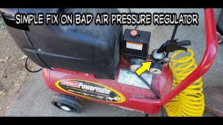 Broken Air Compressor Pressure Regulator Try this fix  Coleman Powermate [upl. by Carnay]