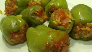 Gefüllte Paprikaschoten mit HackTürkische Rezepte Kiymali biber dolmasi [upl. by Honoria464]