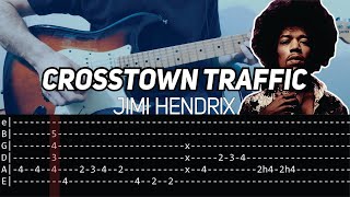 Jimi Hendrix  Crosstown traffic Guitar lesson with TAB [upl. by Attesor]