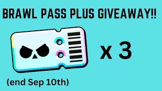 3x Brawl Pass Plus GIVEAWAY brawlstars giveaway [upl. by Josefa]