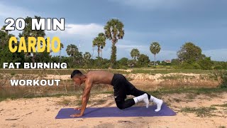 20 Min Fat Burning Cardio Workout No Equipment​ [upl. by Jacey]