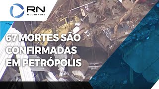 Autoridades confirmam 67 mortos e mais de 300 desabrigados em Petrópolis [upl. by Ynalem]