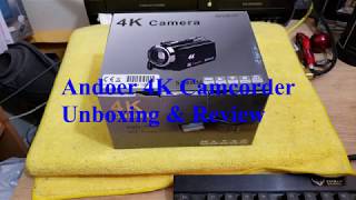 Andoer 4K Digital Camcorder  Unboxing amp Review [upl. by Remmer]