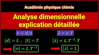 Comprendre lanalyse dimensionnelle avec deux exemples λ  v  T et v  d  t  2BAC [upl. by Haukom986]