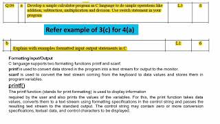 Principles of Programming Using C BPOPS103 VTU  MODEL QUESTION PAPER SET1 Solution [upl. by Saphra]