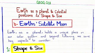 Earth as a planet amp celestial position its shape amp size GEOG211 4thsememster pu [upl. by Neenwahs]