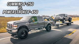 Cummins Swapped F250 vs 67 PowerStroke F450 [upl. by Miahc]