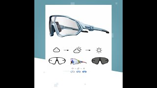 Kapvoe Cycling Glasses Photochromic Bicycle Goggles Outdoor Sports Cycling Sunglasses Builtin My [upl. by Htezil749]