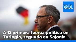 AfD primera fuerza política en Turingia segunda en Sajonia según sondeos a pie de urna [upl. by Nihahs]