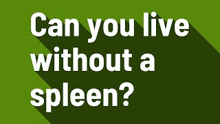 Can you live without a spleen [upl. by River329]