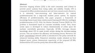 Intelligent Predetermination of Generator Tripping Scheme Knowledge Fusion based Deep Reinforcement [upl. by Magocsi609]