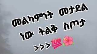 መልካምነት መታደል ነው ትልቅ ስጦታ [upl. by Marlena262]