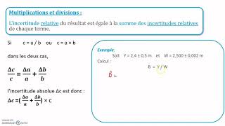 Les calculs dincertitude [upl. by Ahtivak]