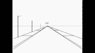 one point perspective landscape [upl. by Llewen819]