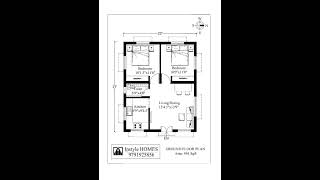 Two bedroom house plan instyle homes Low budget building design  simple home design floor plan [upl. by Aizat]