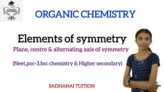 Elements of symmetry plane of symmetry centre of symmetryaxis of symmetry Tamil explanation [upl. by Airamzul752]