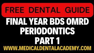 PERIODONTICS Part 1 FInal YEAR BDS LECTURES [upl. by Laehcor374]