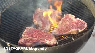 TBone Steaks on a Weber Kettle [upl. by Ellesig]