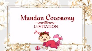 Latest Mundan Ceremony Invitation  Mundan Invitation Video  Mundan ceremony Invitation Template 😍 [upl. by Anemolif]