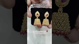 Beautiful earringss rose collectionstrending fashionjimikki shortsfeed youtubeshort viral [upl. by Ahsote336]