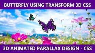 3D Animated Butterfly using HTML and CSS [upl. by Eiggam]