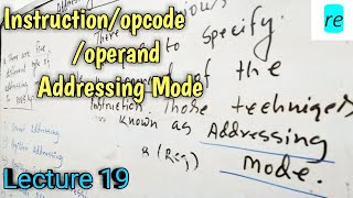 Instructionopcodeoperand and Addressing modepart 19 [upl. by Nauh]