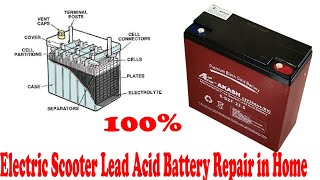 Electric Scooter Lead Acid Battery Repair in Home Lead Acid Battery Voltage Charger Cut Off 48v 60v [upl. by Ahseinaj]