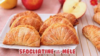 SFOGLIATINE CUOR DI MELA 🍎di PASTA SFOGLIA  Ricetta Facile  Apple puff pastries [upl. by Bornstein887]