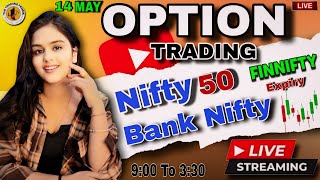 LIVE TRADING NIFTY AND BANKNIFTY  14 MAY  thetradingfemme nifty50 banknifty livetrading [upl. by Ilenay96]