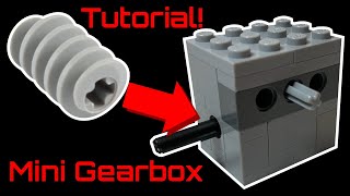 How to Build a Tiny Lego Worm Gear Gearbox  Simple Tutorial [upl. by Timothy]