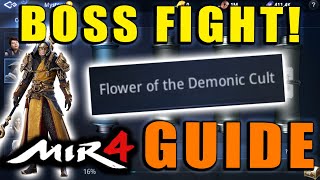 MIR4  Myriad Needle  Flower of the Demonic Cult Guide HUGE BOSS FIGHT Dusk Armado Walkthrough [upl. by Fabiolas]