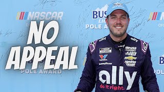 Hendrick Motorsports Wont Appeal DQ Alex Bowman Out amp Joey Logano In [upl. by Lyrrad]