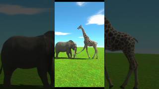 Elephant and giraffe vs elephant giraffe fighting [upl. by Attlee502]