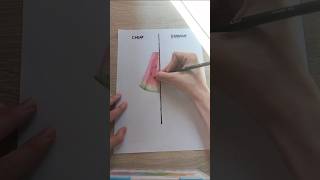 Cheap Pencils vs Expensive Pencils Which one is better drawing art watermelon draw sketch [upl. by Ellora]