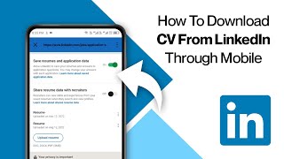 How To Download CV From LinkedIn Through Mobile 2024 Tutorial [upl. by Lai]