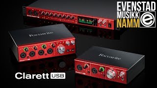 NAMM 2018  Focusrite Clarett USB 2pre 4pre 8pre [upl. by Barncard608]