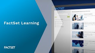 FactSet Learning [upl. by Ellenhoj]