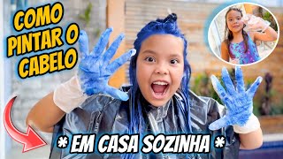 COMO PINTAR O CABELO EM CASA SOZINHA  descolorindo e colorindo de azul [upl. by Idna]