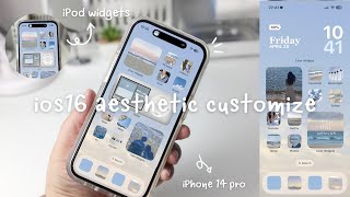 iOS16 aesthetic customization 💙  custom lock screen widgets icons tutorial ✨ [upl. by Johst]