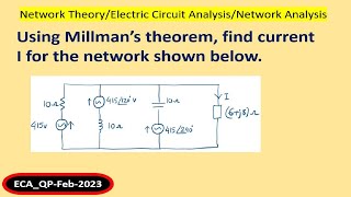 Find current I using Millmans theorem [upl. by Anuahc]