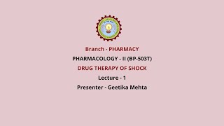 PharmacologyII Drug Therapy of Shock  AKTU Digital Education [upl. by Adnilemreh]