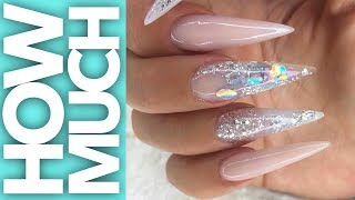 How Much  Sharp Acrylic Stilettos  Acrylic Nails [upl. by Yatnoed]